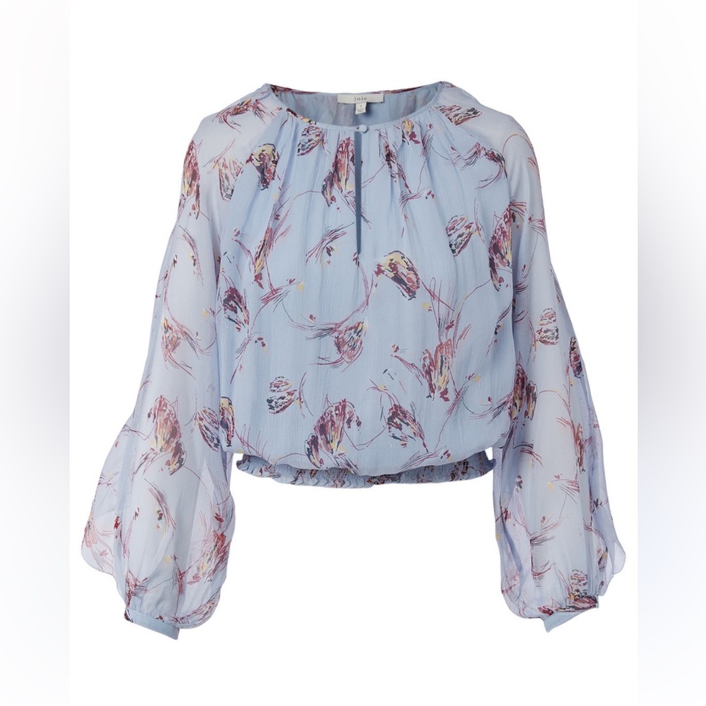 joie Light Blue Floral Blouse